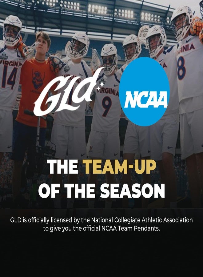 جلد قلادة بشعار فريق رياضي جامعي مرخص رسميًا من الرابطة الوطنية لرياضة الجامعات (NCAA) - قلادة مطلية بالذهب مرصعة بالألماس - ذهب أبيض/تكساس لونغ هورنز - Image 2