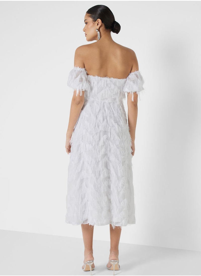 Jaded Rose Bardot Mesh Detail Dress  - Image 2