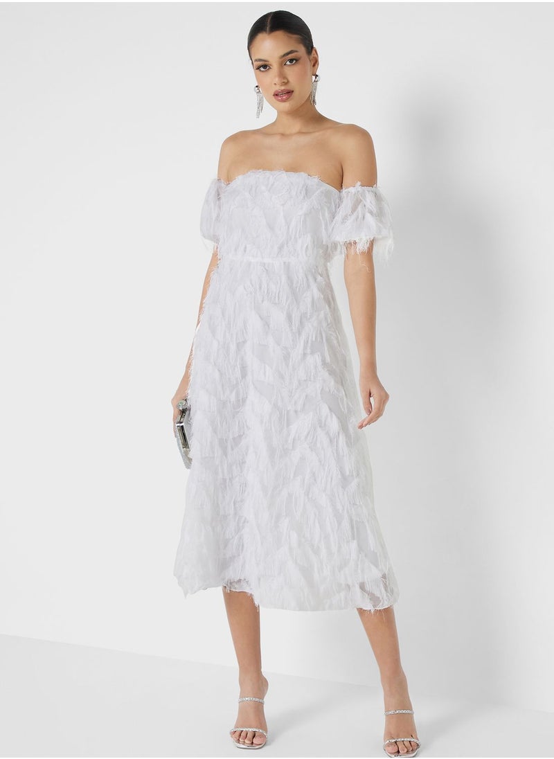 Jaded Rose Bardot Mesh Detail Dress  - Image 4