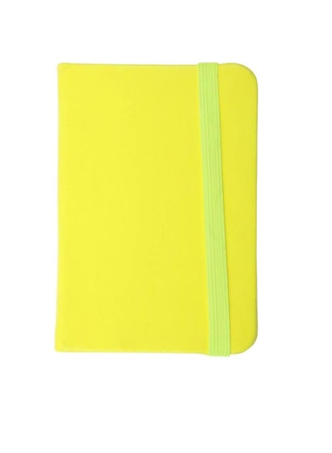 دفتر يوميات بورق مسطر، كشكول مع شريط مطاطي - اصفر- 80 ورقه - Image 1
