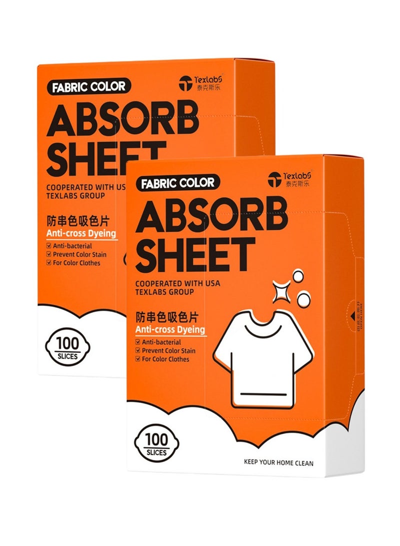 Generic 2-PACK Mixed Washing Of Clothes To Prevent Staining,Anti-cross Dyeing,Fabric Color Absorb Sheet 100PCS*2  - Image 1