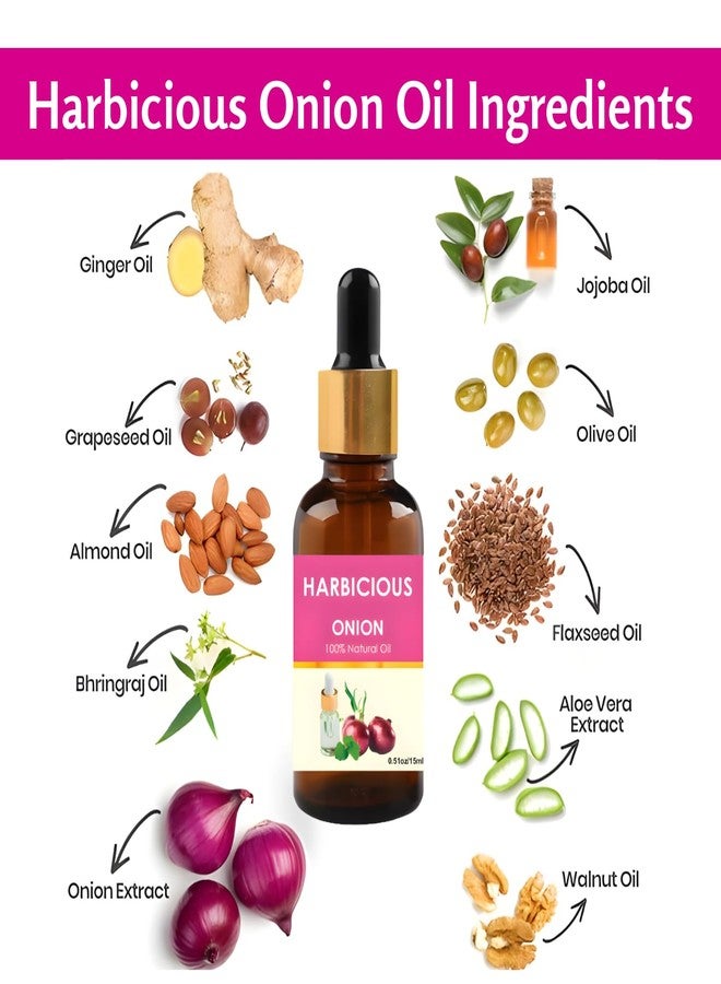Harbicious Onion and Rosemary Oil, 100% Natural, 15ml Each, Unisex, Hair Growth and Skin Care - Image 2