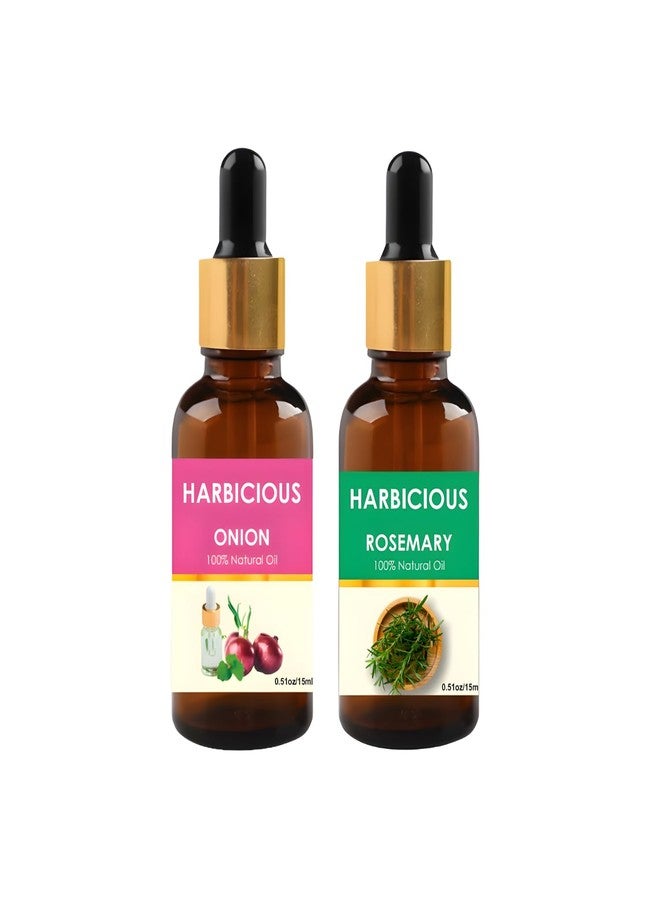 Harbicious Onion and Rosemary Oil, 100% Natural, 15ml Each, Unisex, Hair Growth and Skin Care - Image 1