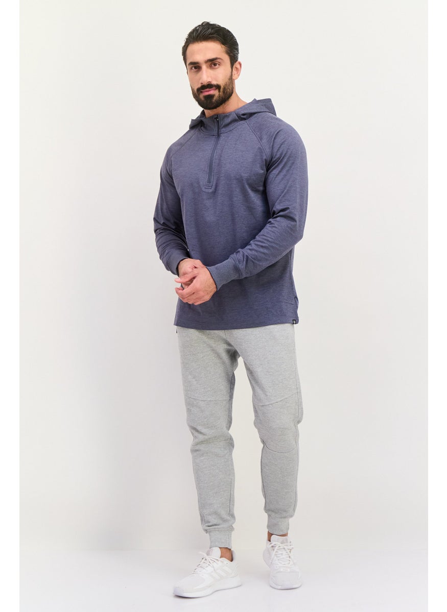 Gaiam Men Slim Fit Long Sleeves Training Hoodies, Grey  - Image 4