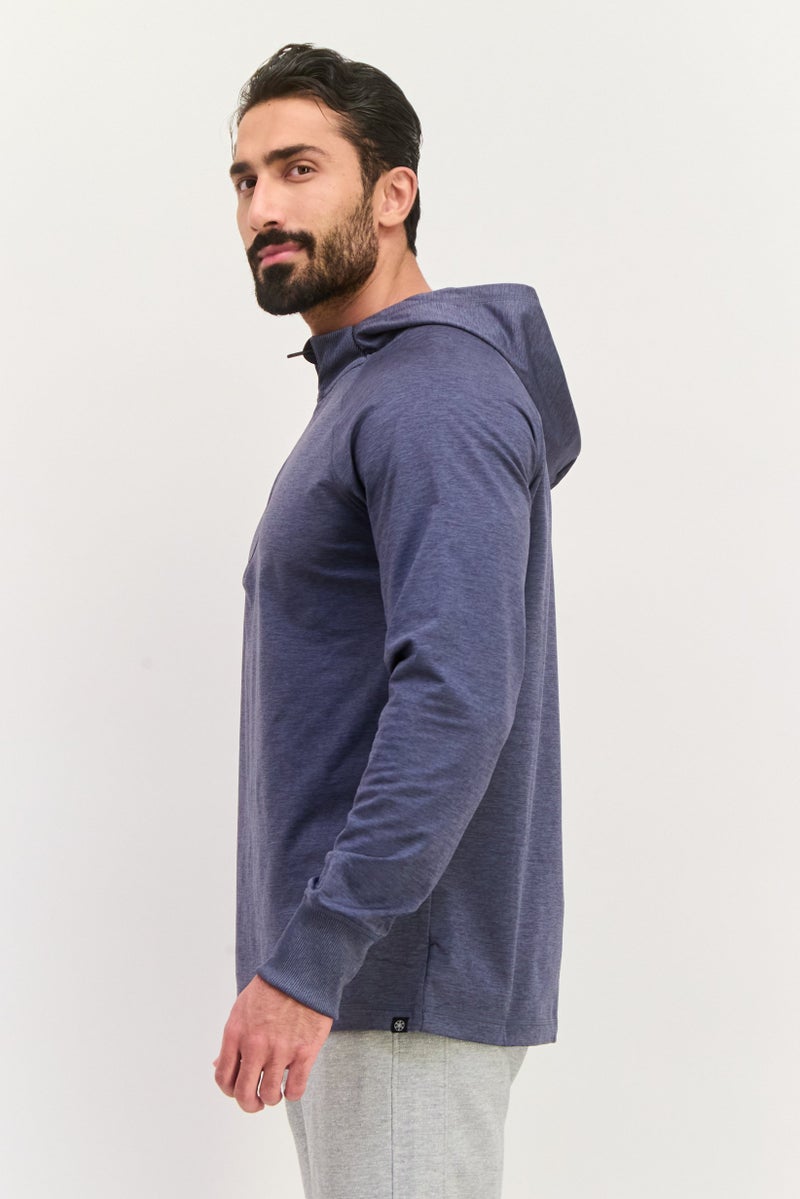 Gaiam Men Slim Fit Long Sleeves Training Hoodies, Grey  - Image 2