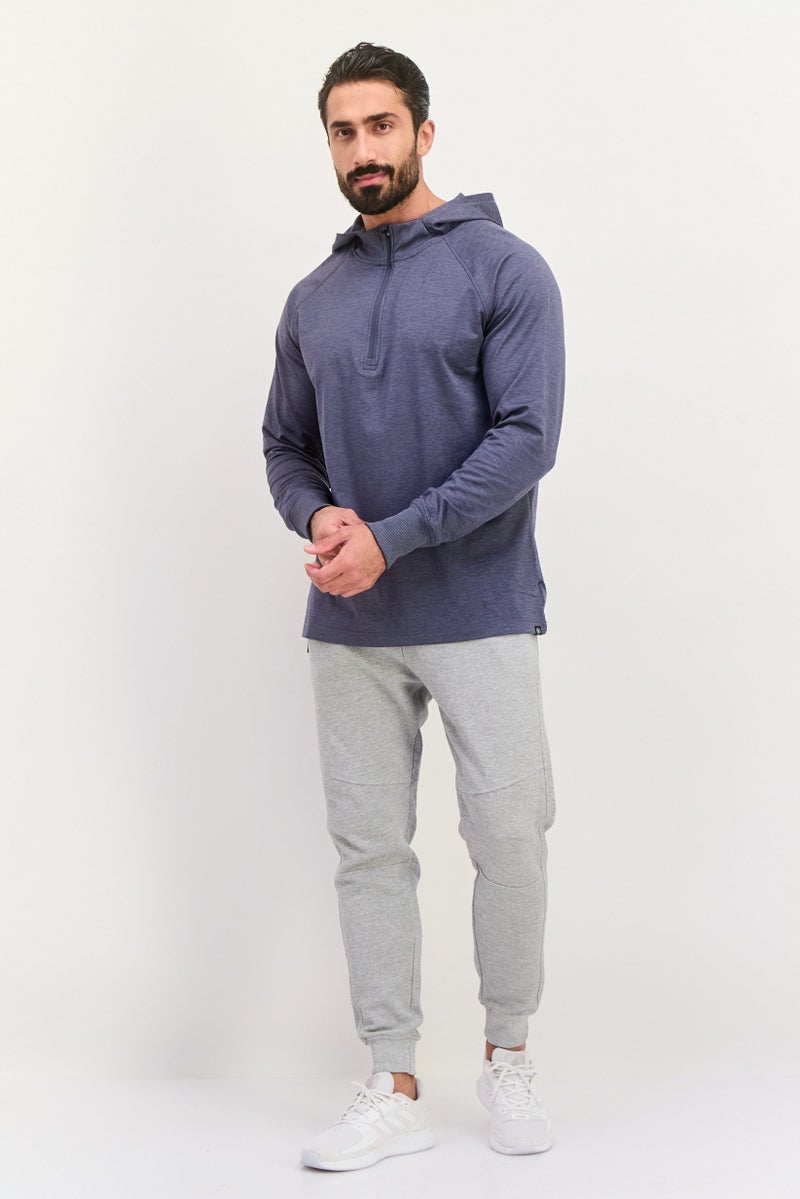 Gaiam Men Slim Fit Long Sleeves Training Hoodies, Grey  - Image 4