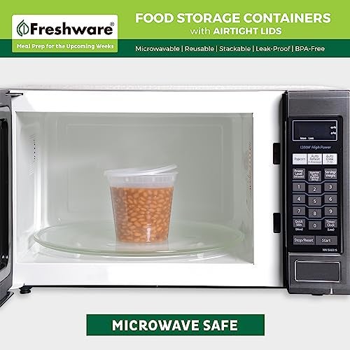 Freshware Food Storage Containers 24 oz Plastic Deli Containers with Lids Slime Soup Meal Prep Containers BPA Free Stackable Leakproof MicrowaveDishwasherFreezer Safe 48 count pack of 1 - Image 3