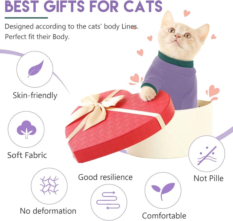 ADNIKIA Cat Pajamas, Sticky Hair Clothes, Sphynx Hairless Sweater, Onesie for Cats After Surgery, Prevent Lost Hair Kitten Shirts Costumes Outfits for Female Male Pets - Image 5