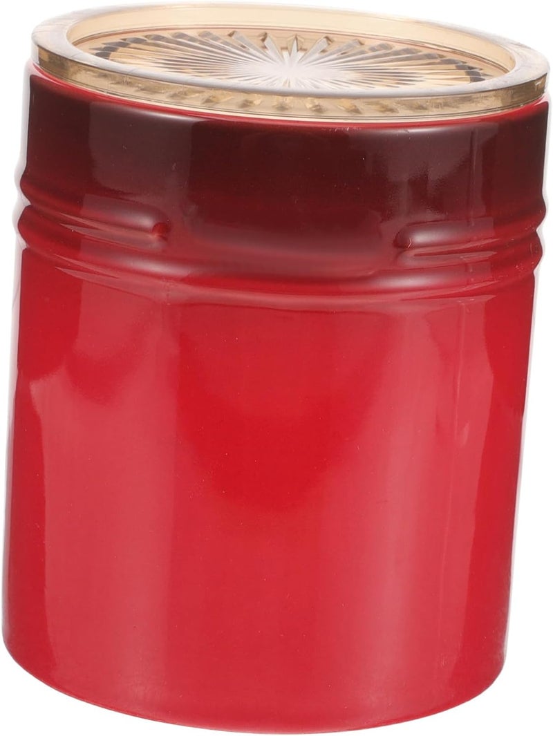 SHOWERORO Ceramic Canister with Lid Red Kitchen Storage Jar for Coffee Tea Flour Airtight Food Storage Container Small Pantry Organizer - Image 4