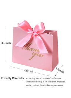 Joyelink Thank You Gift Bags, 20 Pack Small Thank You Gift Bag Party Favor Bags Treat Boxes with Rose Red Bow Ribbon, Pink Pattern Paper Gift Bags Bulk for Wedding Baby Shower Business Party Supplies  - Image 3