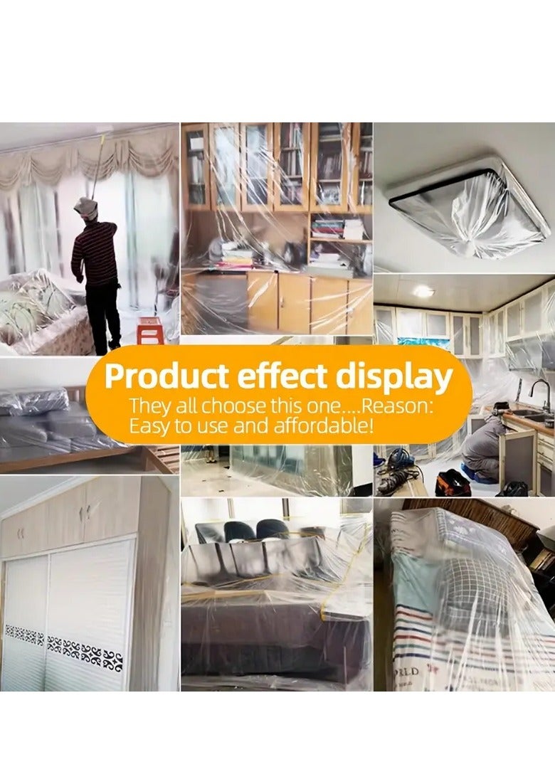 Joyelink 3m x 20m plastic sofa cover, waterproof sofa cover, bed cover, large furniture protection cover for sofa/bed/table and chairs, dust and liquid protection cover for renovation and moving house - Image 2