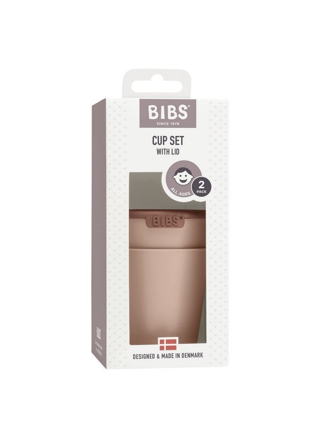 بيبس طقم أكواب BIBS للأطفال الرضع أو الصغار، عبوة من قطعتين، صنع في الدنمارك، مصنوع من مادة آمنة غذائيًا 100%، مانع للانزلاق، وقابل للغسل في غسالة الأطباق. صنع في الدنمارك. (وردي/رمادي فاتح) - Image 1