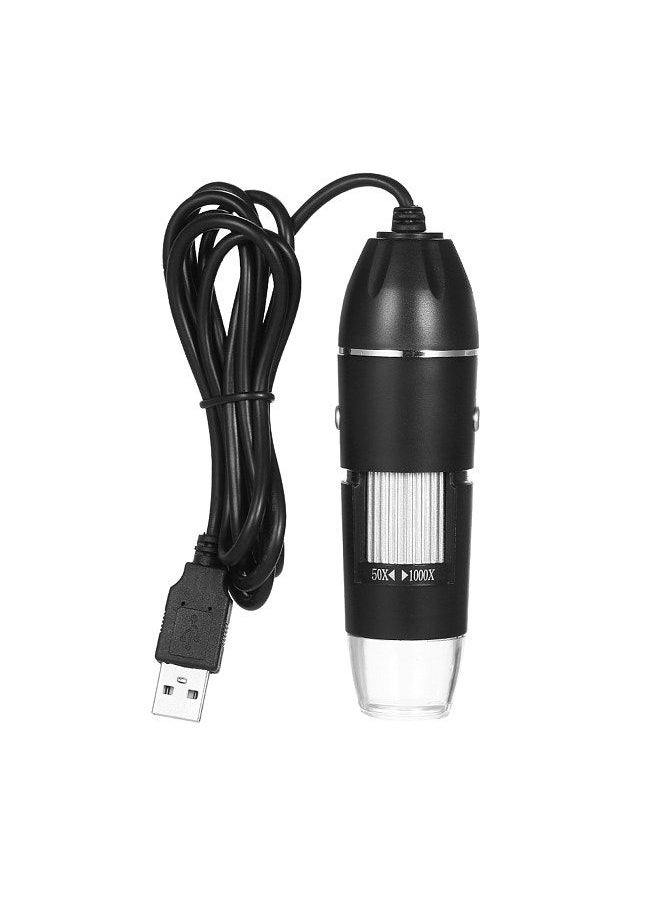 Generic - Digital Zoom Microscope USB Handheld & Desktop Magnifier 0.3MP Camera 8-LED Light Magnifying Glass 1000X Magnification for Windows/Mac System with Stand - Image 1