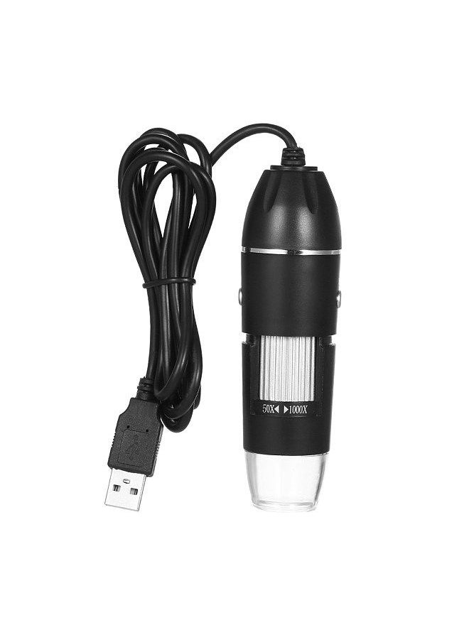 Generic - Digital Zoom Microscope USB Handheld & Desktop Magnifier 0.3MP Camera 8-LED Light Magnifying Glass 1000X Magnification for Windows/Mac System with Stand - Image 1