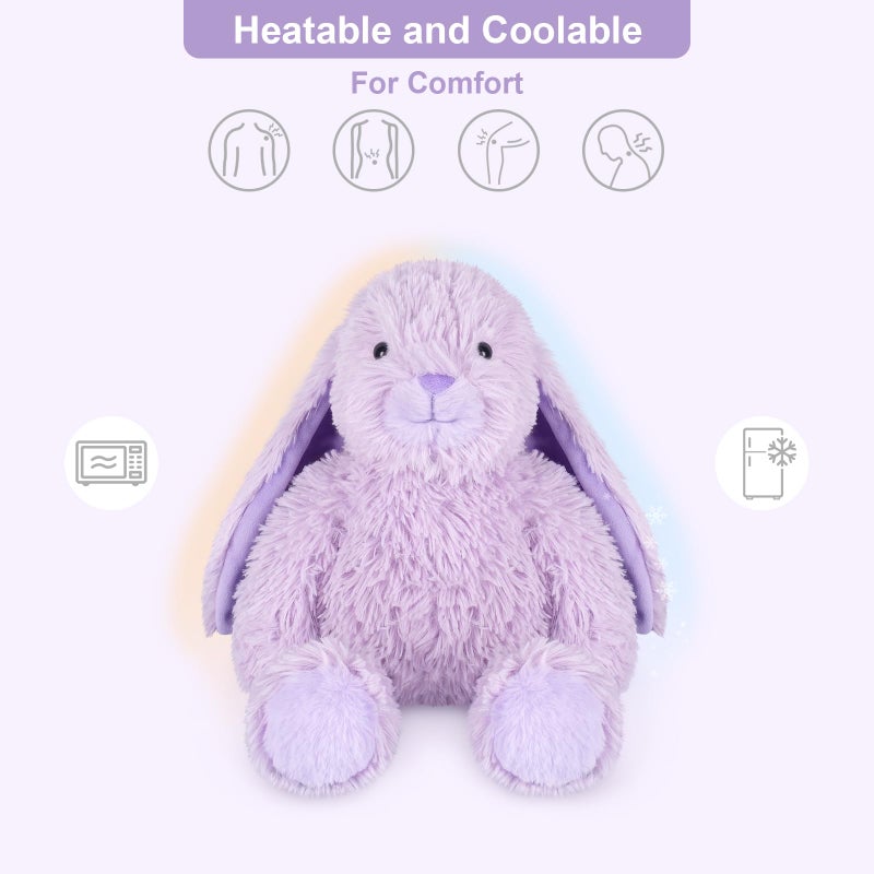 SuzziPals Heatable & Coolable Purple Bunny Stuffed Animal Heating Pad for Soothing & Relaxation, Lavender Purple Bunny Plush for Discomfort, Rabbit Stuffed Animals for Kids, Easter Bunny Plushies Gift - Image 3