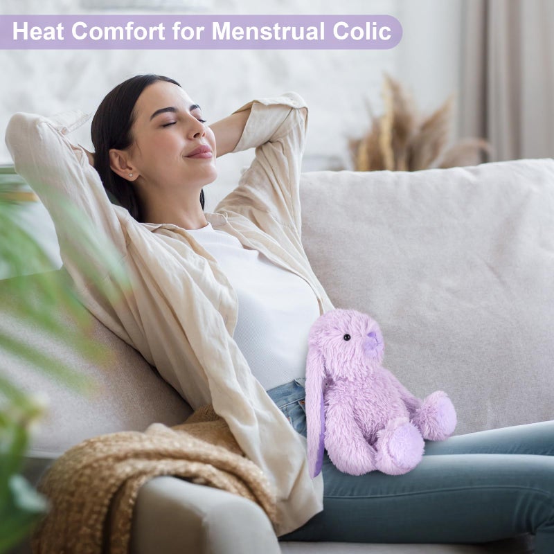 SuzziPals Heatable & Coolable Purple Bunny Stuffed Animal Heating Pad for Soothing & Relaxation, Lavender Purple Bunny Plush for Discomfort, Rabbit Stuffed Animals for Kids, Easter Bunny Plushies Gift - Image 4