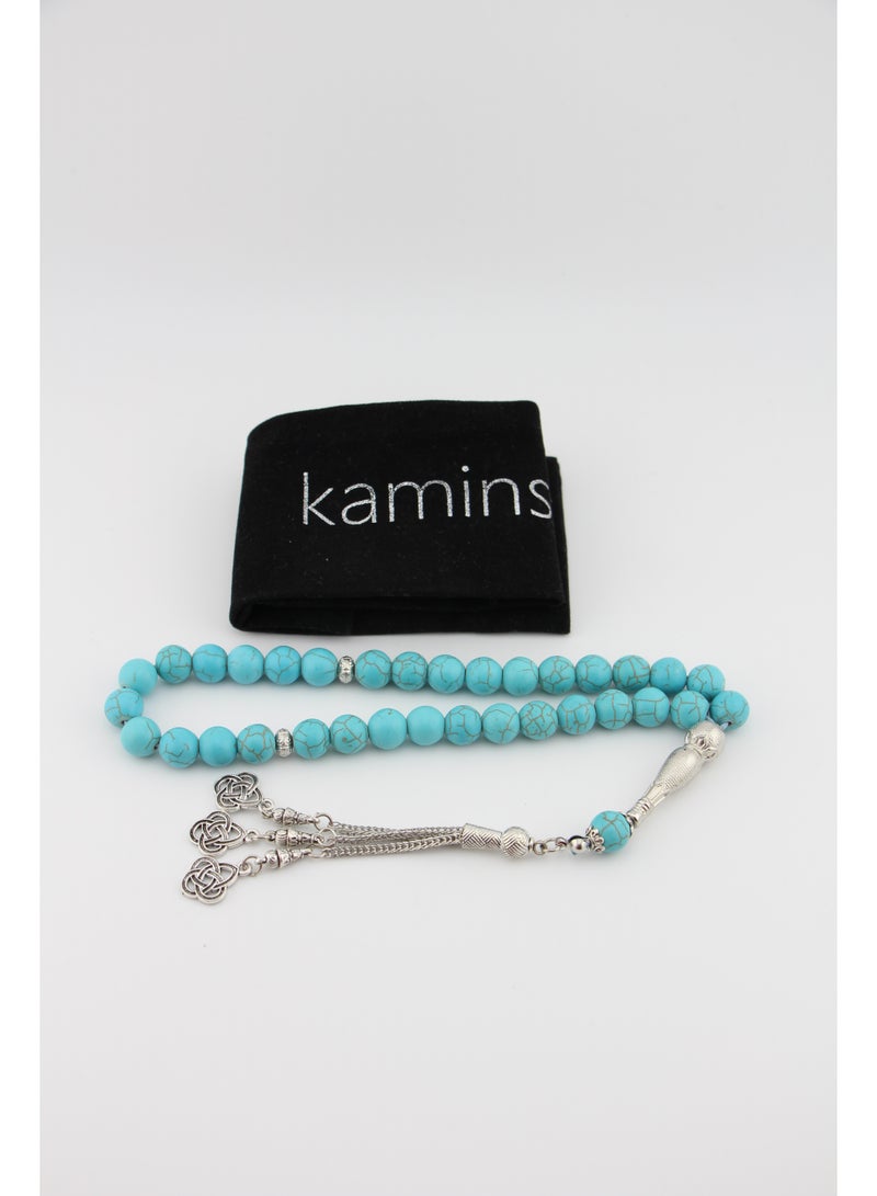 Kamins Collection Round Blue Turquoise Tasbih - Image 1