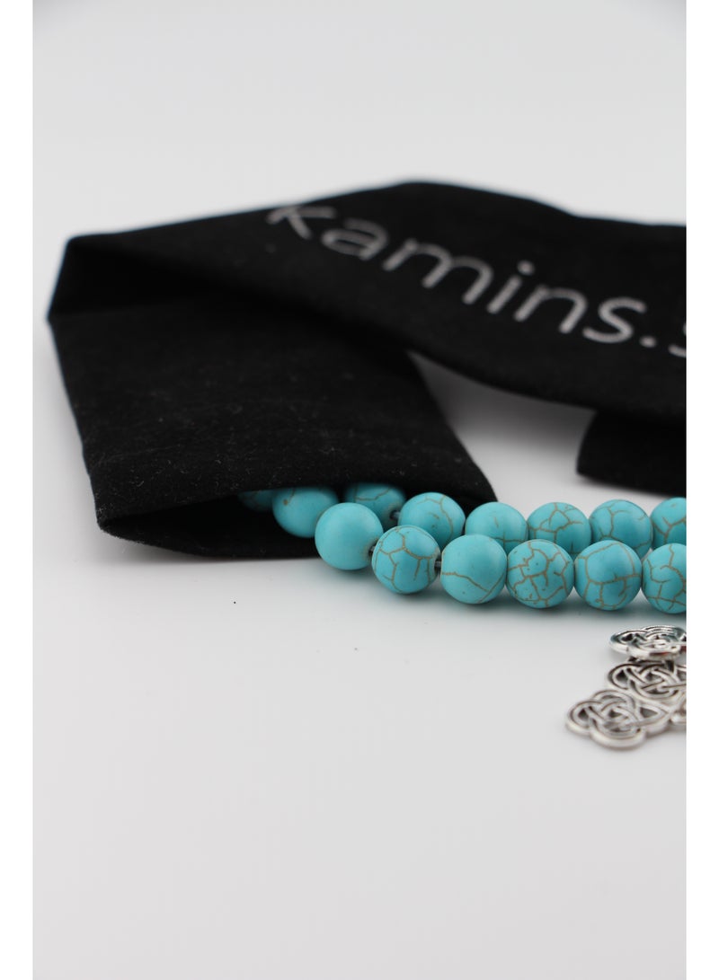 Kamins Collection Round Blue Turquoise Tasbih - Image 2