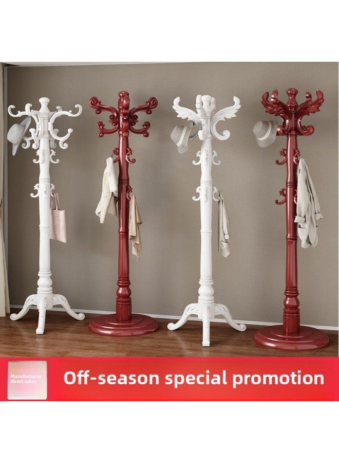 European Solid Wood Coat Rack Floor-standing Clothes Rack Household Rack Clothes Rack Bedroom Clothes Rack Rack Clothes Hanger-Color:  - Image 5