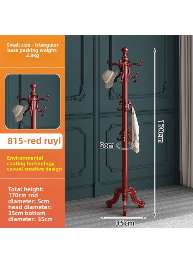 European Solid Wood Coat Rack Floor-standing Clothes Rack Household Rack Clothes Rack Bedroom Clothes Rack Rack Clothes Hanger-Color:  - Image 1