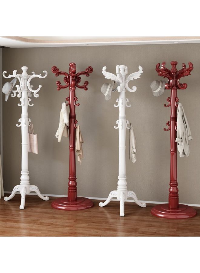 European Solid Wood Coat Rack Floor-standing Clothes Rack Household Rack Clothes Rack Bedroom Clothes Rack Rack Clothes Hanger-Color:  - Image 4