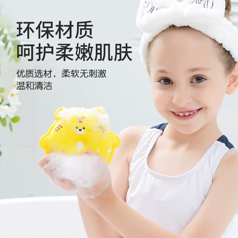 Cartoon Suction Bath Sponge for Kids, Non-Painful Exfoliating Body Scrubber, Foaming Sponge - Image 2
