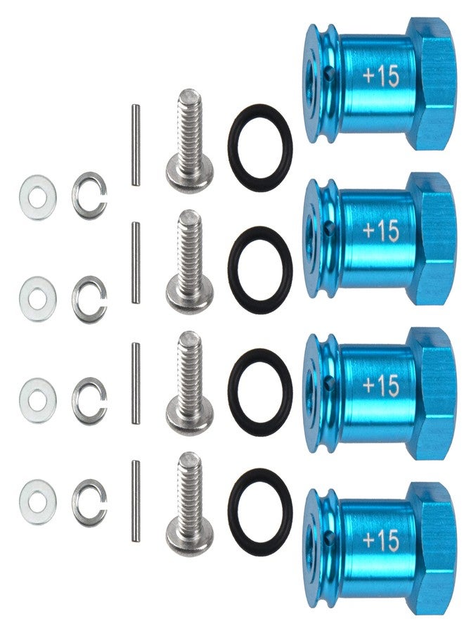 Vgoohobby Aluminum 12mm Wheel Hex Hub Adapters 15mm Extension Longer Combiner Compatible with 1/16 Traxxas Mini E-REVO/Mini Slash/Mini Rally/Mini Summit 1/16 RC Truck Car - Image 2