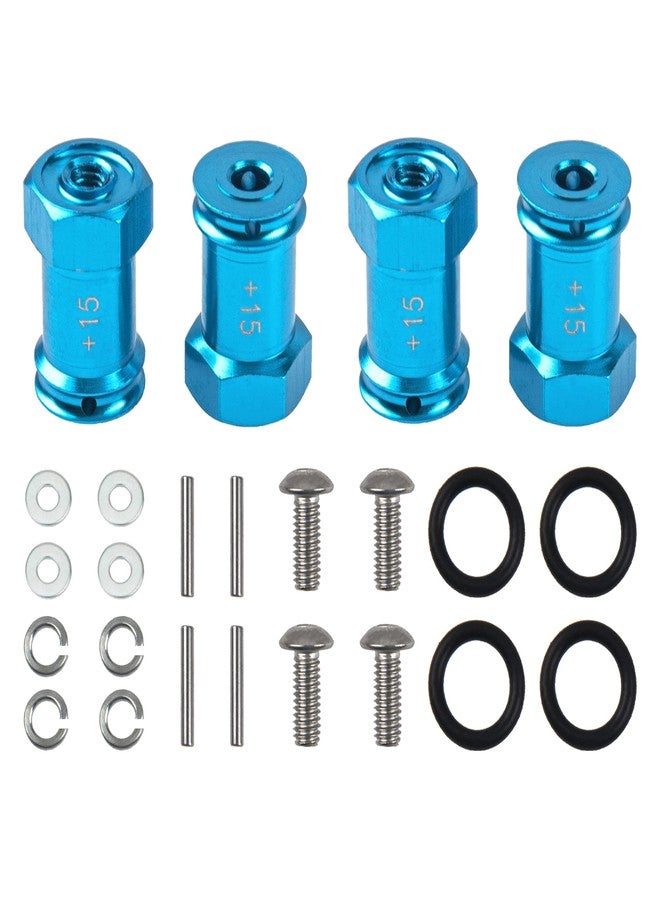 Vgoohobby Aluminum 12mm Wheel Hex Hub Adapters 15mm Extension Longer Combiner Compatible with 1/16 Traxxas Mini E-REVO/Mini Slash/Mini Rally/Mini Summit 1/16 RC Truck Car - Image 1