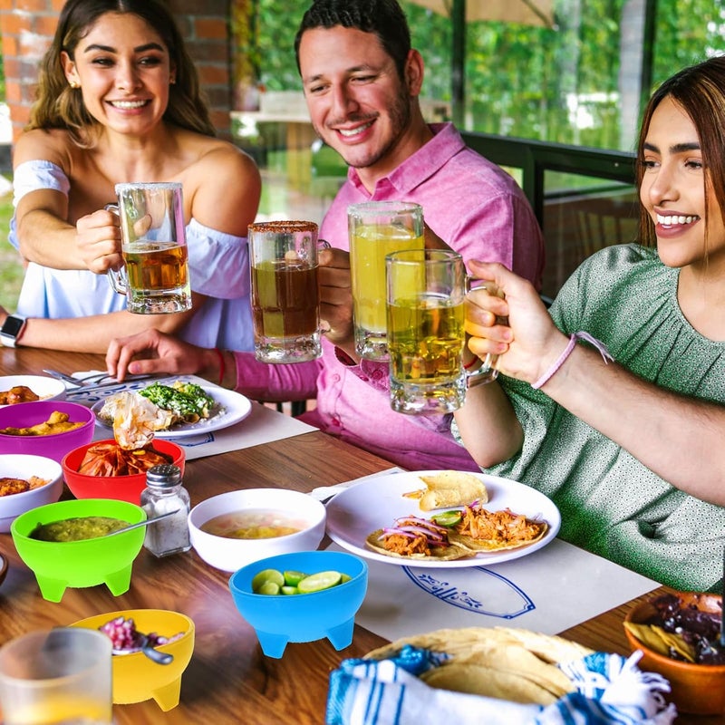meekoo 24 Pcs Mexican Salsa Bowls 45 Multi Color Serving Bowls Diameter Plastic Mexican Dipping Dinnerware for Taco Candy Chip Bar Snack Guacamole Nuts Dish6 Colors - Image 5