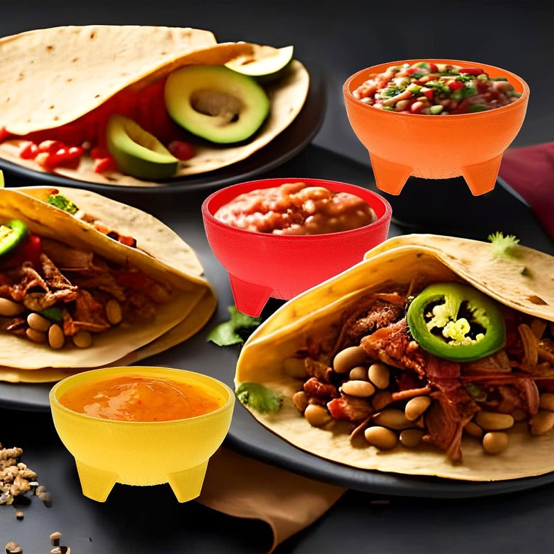 meekoo 24 Pcs Mexican Salsa Bowls 45 Multi Color Serving Bowls Diameter Plastic Mexican Dipping Dinnerware for Taco Candy Chip Bar Snack Guacamole Nuts Dish6 Colors - Image 4