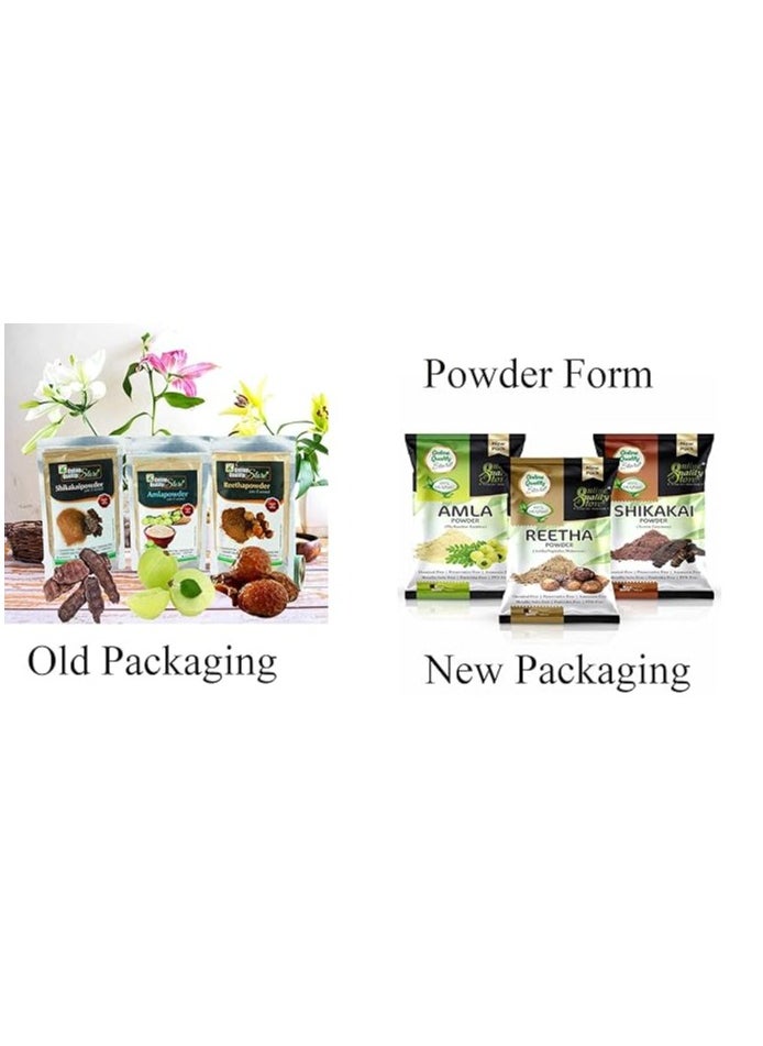 Online Quality Store Online Quality Store Amla, Reetha, Shikakai Powder Combo powder Pack for Hair r (Pack of 3, Total 380g Pack)  - Image 2