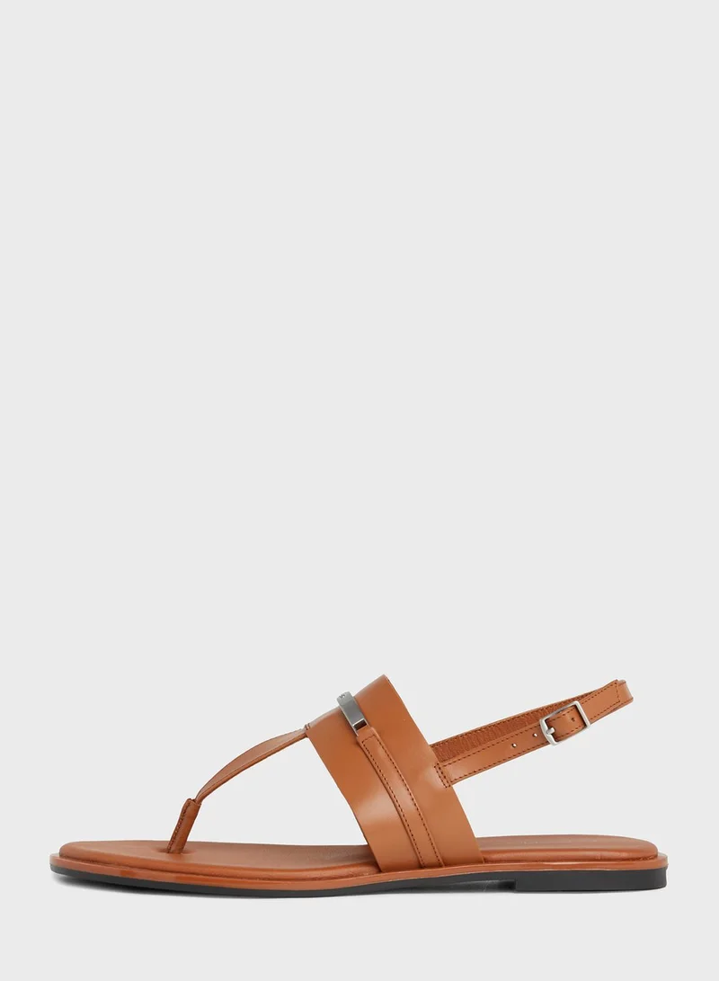 CALVIN KLEIN Almond Ankle Strap Sandals