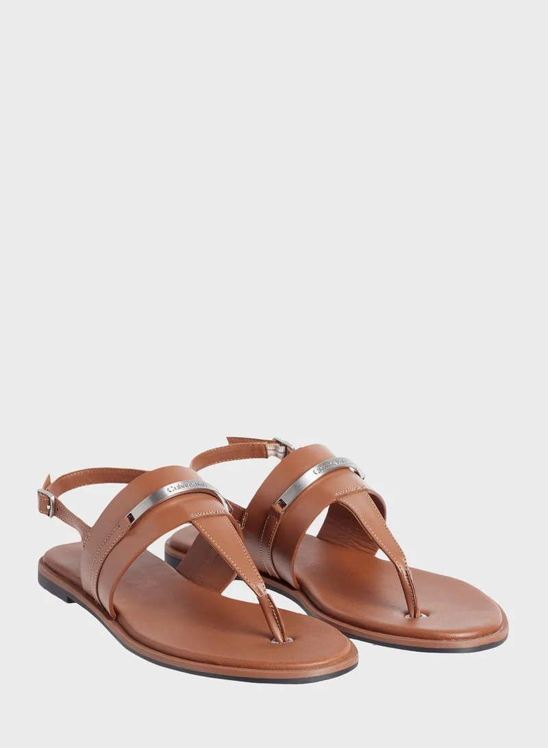 CALVIN KLEIN Almond Ankle Strap Sandals