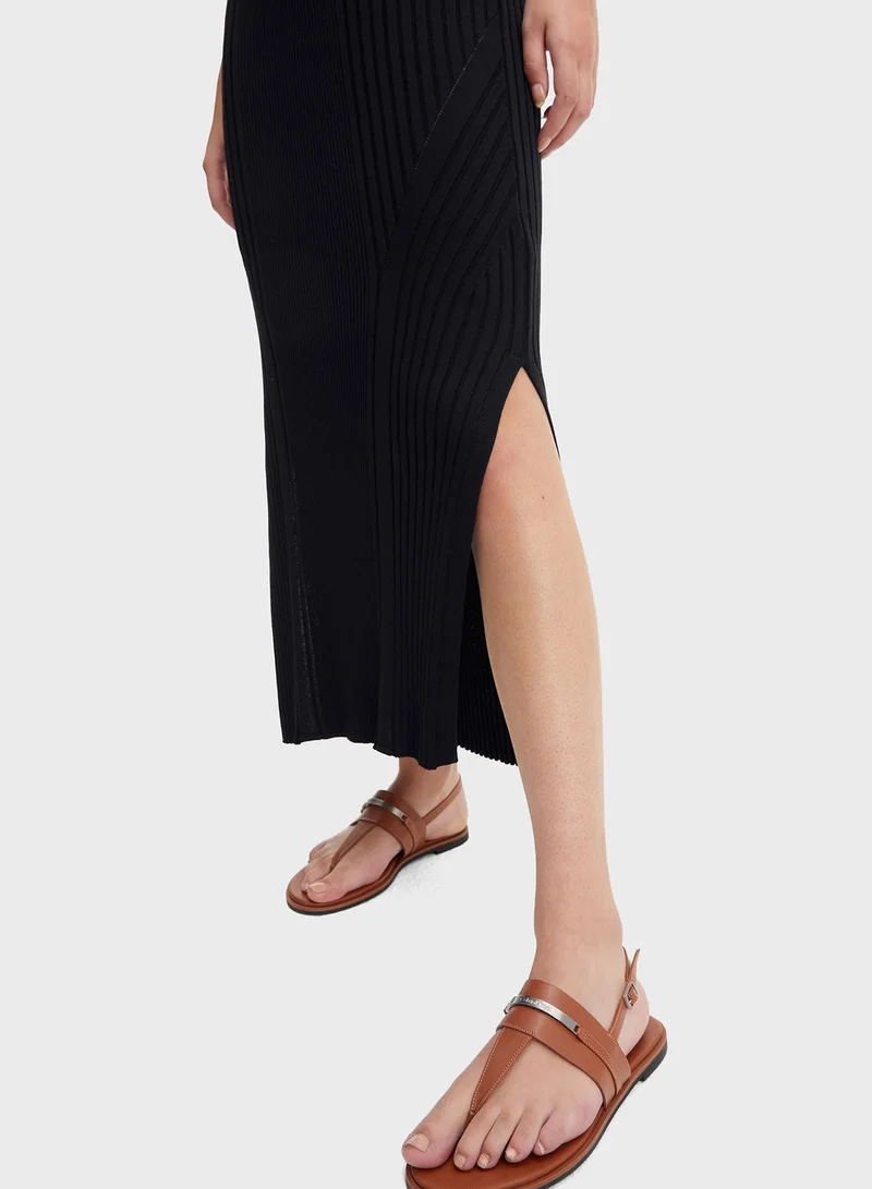 CALVIN KLEIN Almond Ankle Strap Sandals