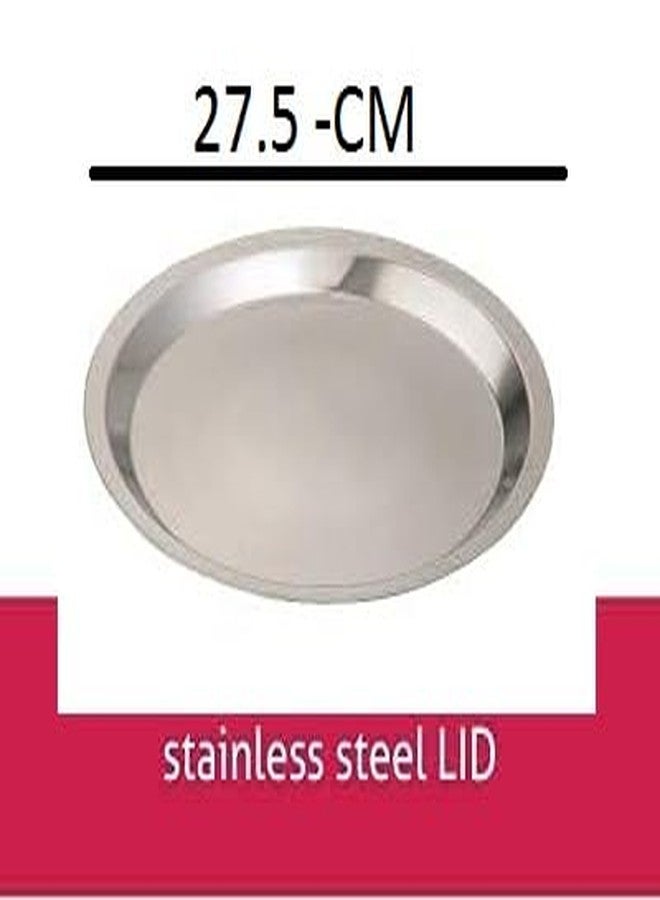 VsEnterprises Stainless Steel LID for Tope/Bhagona/Patila/Kadhai/Handi/Fry Pan - 25.5cm & 27.5cm -(pack of 2) - Image 3
