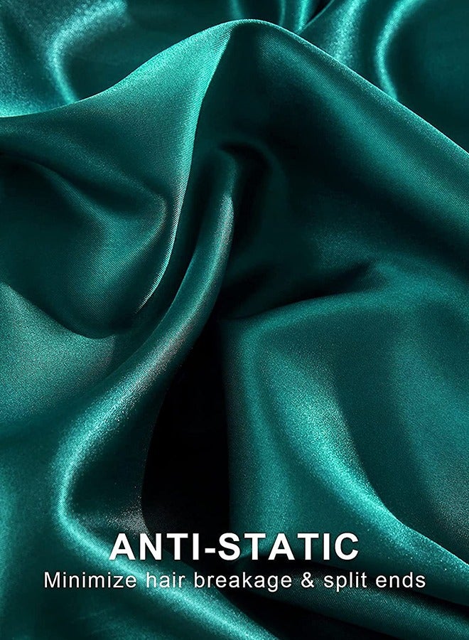 Tersely Satin Pillowcase, 2 Pack 20"x 30" Silk Satin Pillowcases for Hair and Skin Queen Size Pillow Case with Envelope Closure (50x75cm, Dark Green) - Image 2