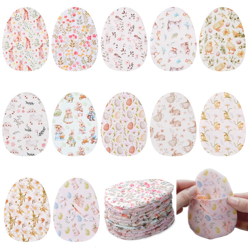 SmoothNovelty 36 Pcs Fillable Fabric Easter Eggs Colorful Reusable Cloth Egg Shaped Container for Easter Hunt Filling Treats Candy, Party Favor, Basket Stuffers, Prize Supplies (Rustic) - Image 1