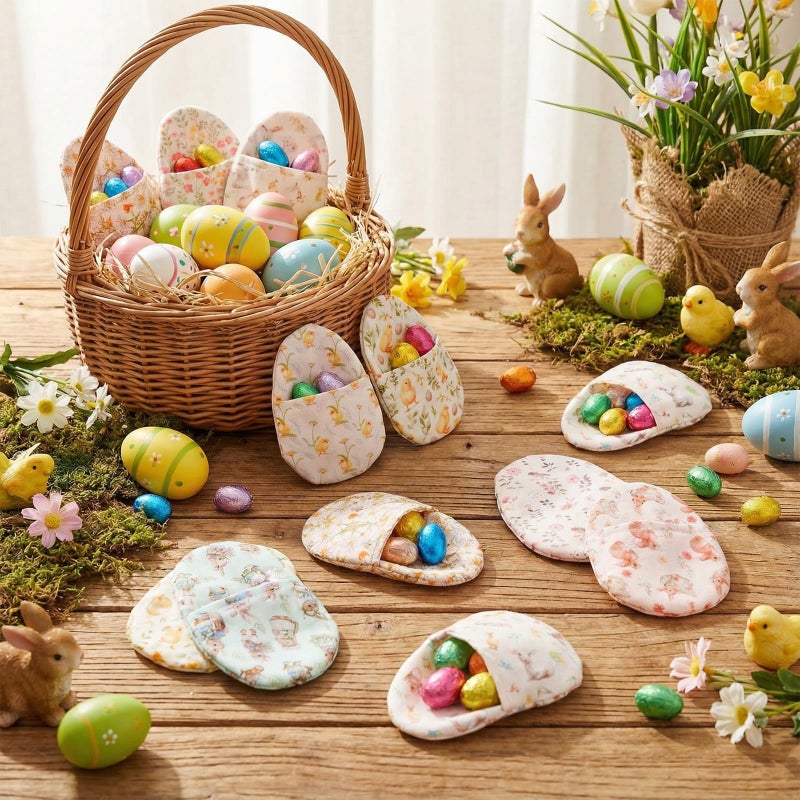 SmoothNovelty 36 Pcs Fillable Fabric Easter Eggs Colorful Reusable Cloth Egg Shaped Container for Easter Hunt Filling Treats Candy, Party Favor, Basket Stuffers, Prize Supplies (Rustic) - Image 4
