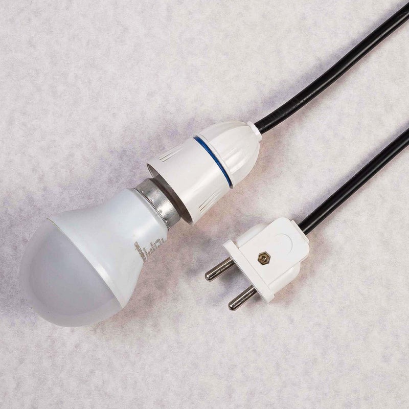 OCKO Bulb Holder with 0.5 MM Extension Cable with Flexible Wire & 2-Pin Plug for Multipurpose use (10 Meter) - Image 1