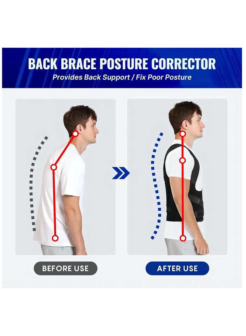 Cool Baby Style COOLBABY Back Support Waist Trim Strap Unisex, Adjustable Breathable Posture Back Support Improves Back Posture and Provides Lumbar Support M Size - Image 2