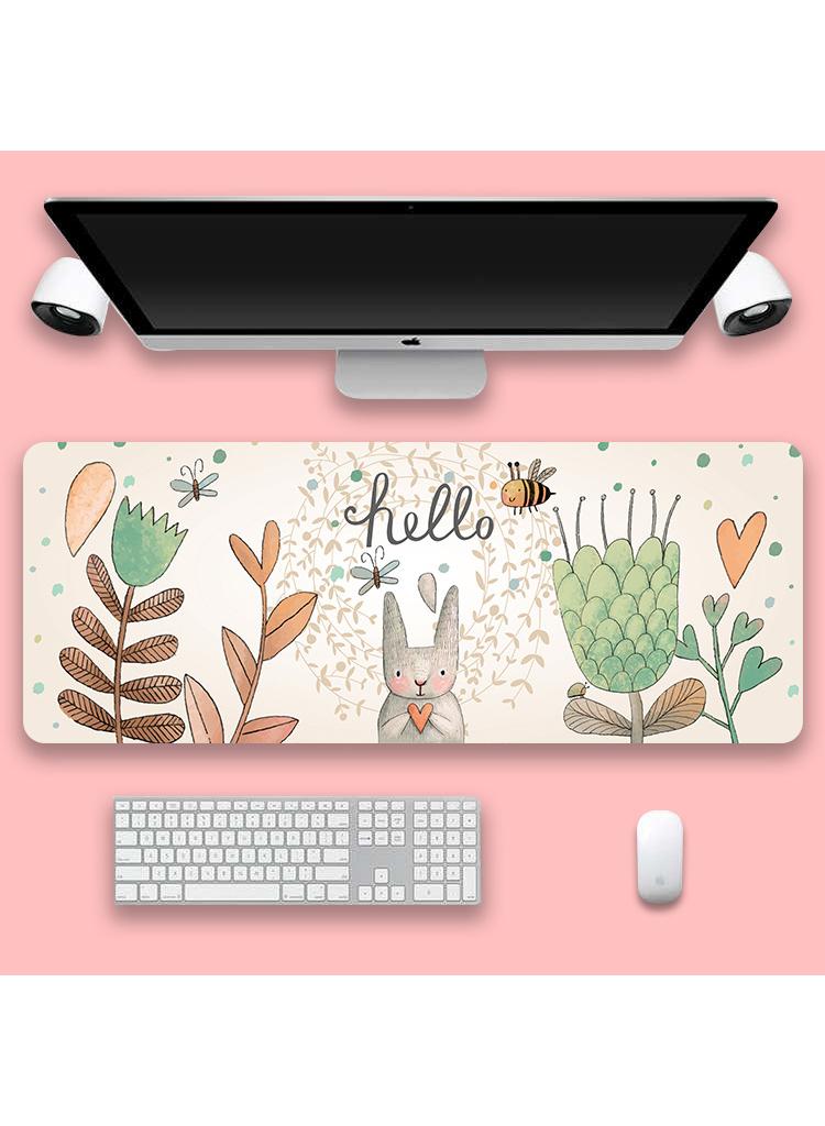Y&D 30*80*0.2cm Office Computer Keyboard Pink Cartoon Plant Mouse Pad  - Image 2