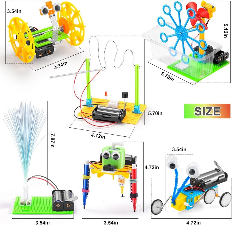 مجموعة أدوات الروبوتات STEM من - 6 مجموعات من ألعاب STEM للأعمار من 8 إلى 13 عامًا، مجموعات العلوم والحرف اليدوية للأطفال من 8 إلى 12 عامًا، هدايا للأولاد من 6 و7 و9 و10 سنوات، ألعاب بناء الروبوتات الهندسية للأطفال من 6-8 و9-12 عامًا - Image 4