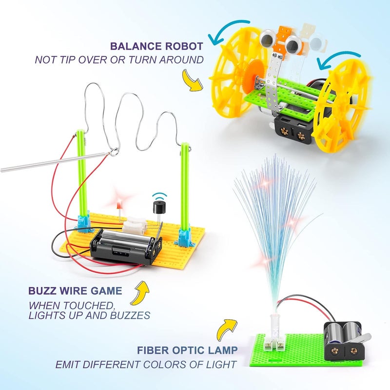 مجموعة أدوات الروبوتات STEM من - 6 مجموعات من ألعاب STEM للأعمار من 8 إلى 13 عامًا، مجموعات العلوم والحرف اليدوية للأطفال من 8 إلى 12 عامًا، هدايا للأولاد من 6 و7 و9 و10 سنوات، ألعاب بناء الروبوتات الهندسية للأطفال من 6-8 و9-12 عامًا - Image 3
