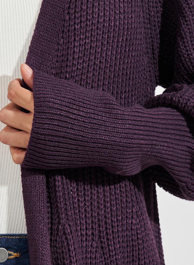 Styli Regular Fit Longline Chunky Knit Cardigan  - Image 4