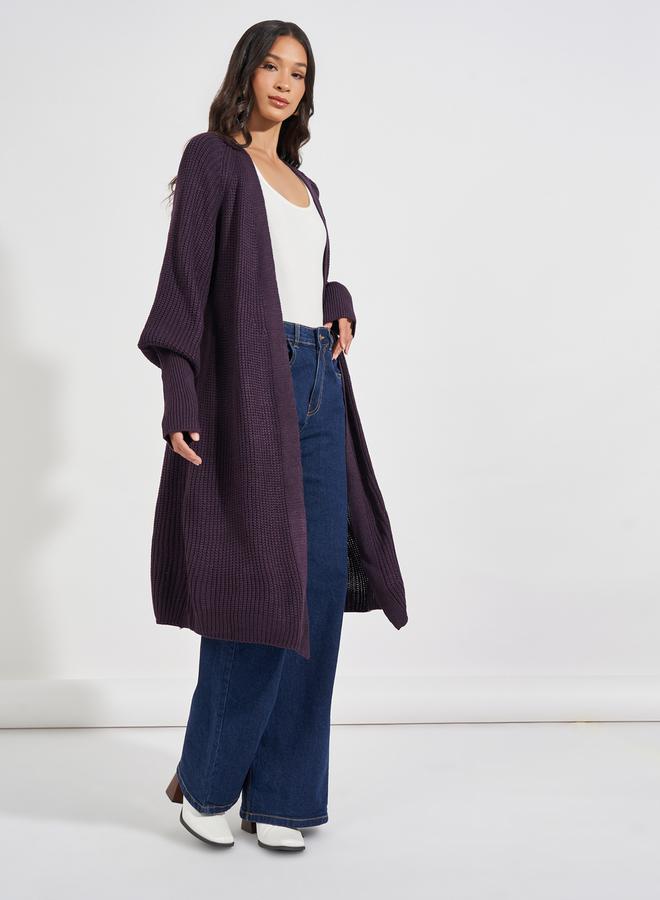 Styli Regular Fit Longline Chunky Knit Cardigan  - Image 2