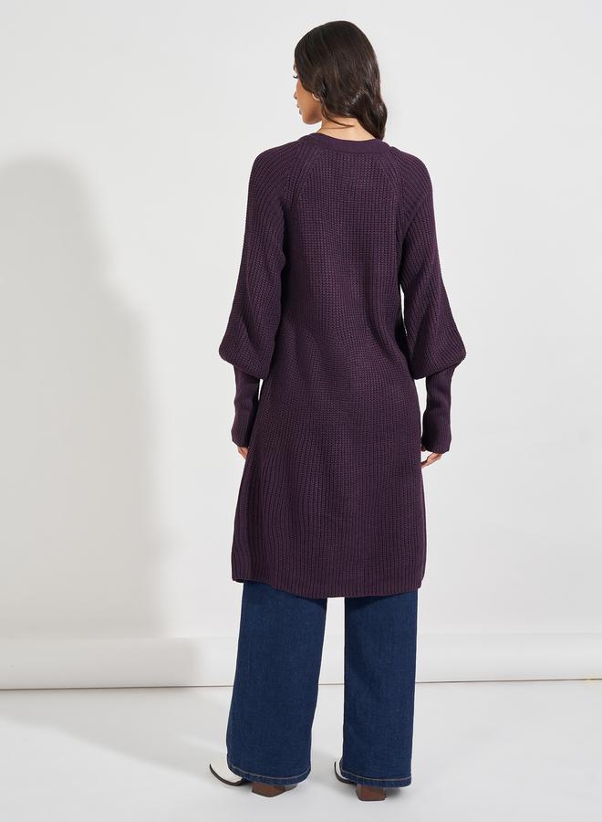 Styli Regular Fit Longline Chunky Knit Cardigan  - Image 5