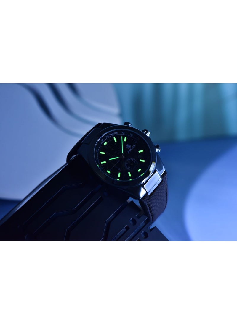 BENYAR - Watches for Men Luxury Quartz Water Resistant Watch Men's Chronograph Genuine Leather Strap 5206BU - Image 1