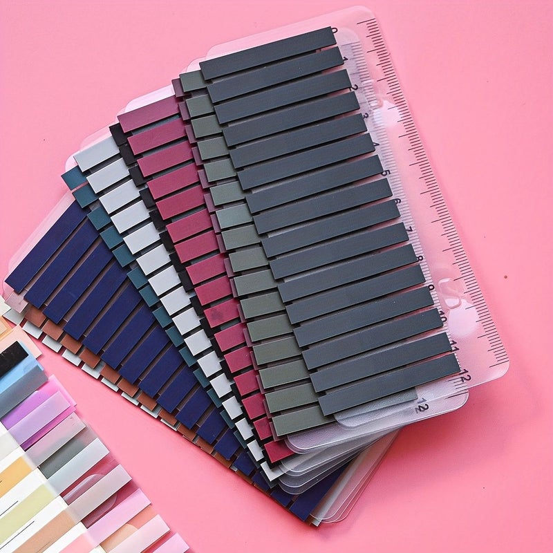 320 Sheets Dark Green Color Index Stickers Thin Strip Reading Notes - Image 3