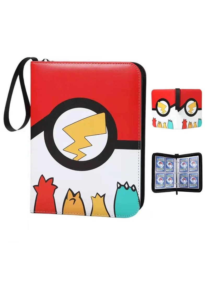 كابتن تيك Pokemon Card Binder, Card Storage with 50 4-Pocket Sleeves  Album, Game Card Holder for Boys and Girls (Red) - Image 1