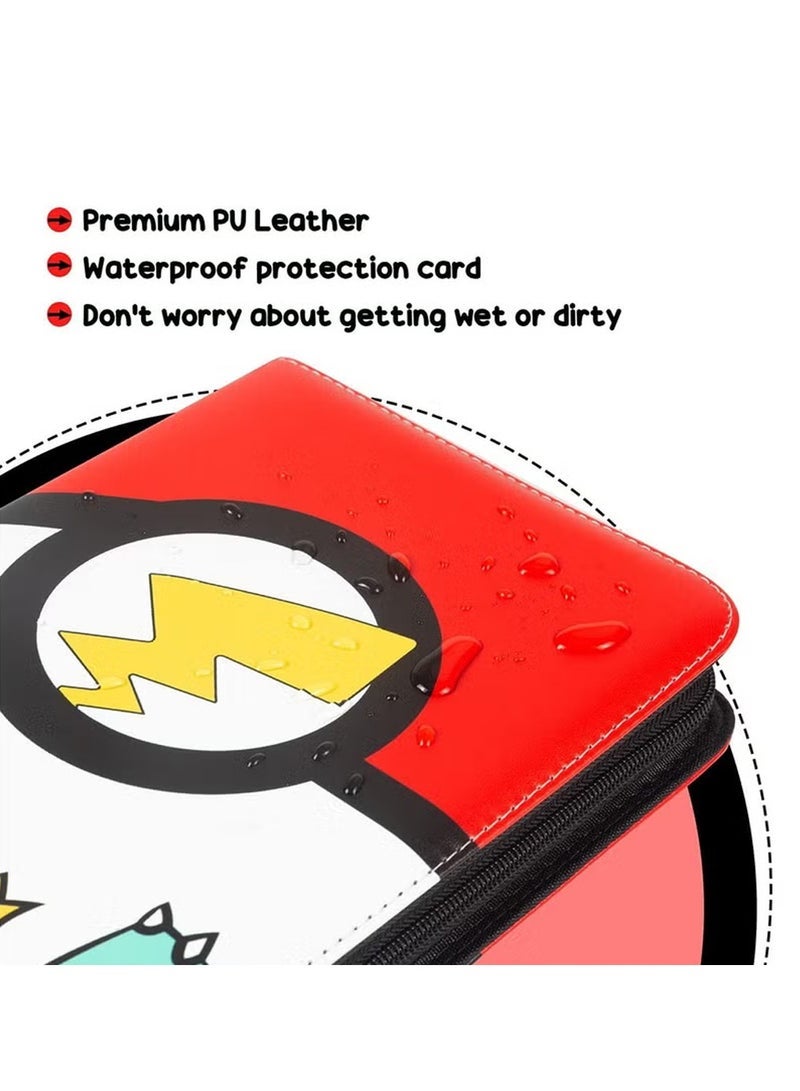 كابتن تيك Pokemon Card Binder, Card Storage with 50 4-Pocket Sleeves  Album, Game Card Holder for Boys and Girls (Red) - Image 3
